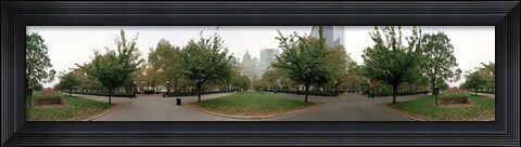 Framed 360 degree view of a public park, Battery Park, Manhattan, New York City, New York State, USA Print