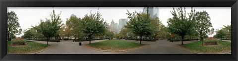 Framed 360 degree view of a public park, Battery Park, Manhattan, New York City, New York State, USA Print