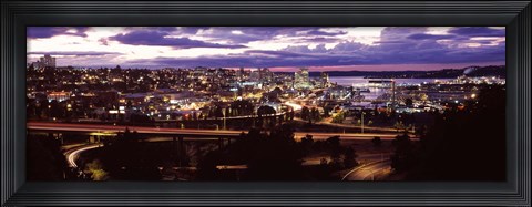 Framed Aerial view of a city, Tacoma, Pierce County, Washington State, USA 2010 Print