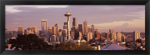 Framed Seattle skyline, King County, Washington State, USA 2010 Print