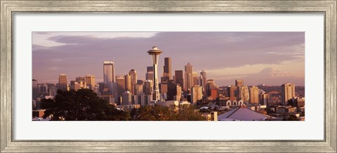 Framed Seattle skyline, King County, Washington State, USA 2010 Print
