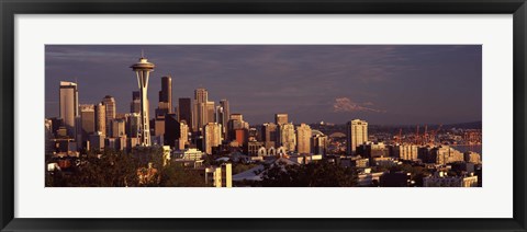 Framed View of Space Needle and surrounding buildings, Seattle, King County, Washington State, USA 2010 Print