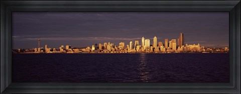 Framed City viewed from Alki Beach, Seattle, King County, Washington State, USA Print
