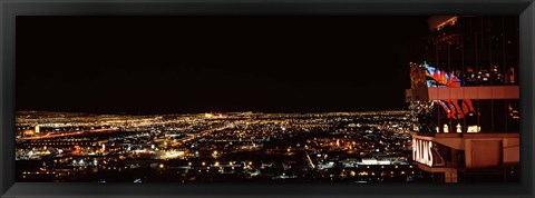 Framed Hotel lit up at night, Palms Casino Resort, Las Vegas, Nevada, USA 2010 Print