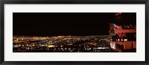 Framed Hotel lit up at night, Palms Casino Resort, Las Vegas, Nevada, USA 2010 Print