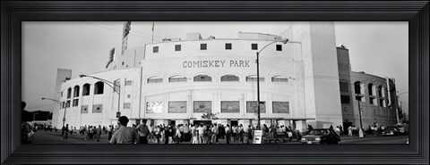 Framed People outside a baseball park, old Comiskey Park, Chicago, Cook County, Illinois, USA Print