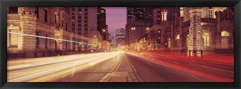 Framed Michigan Avenue at Dusk, Chicago, Illinois Print