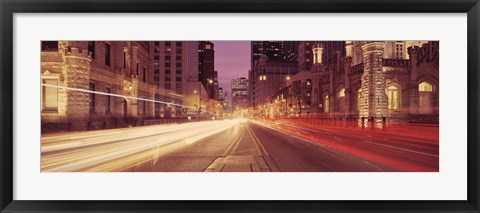 Framed Michigan Avenue at Dusk, Chicago, Illinois Print