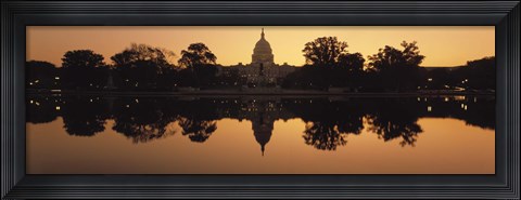Framed Sepia Toned Capitol Building at Dusk, Washington DC Print