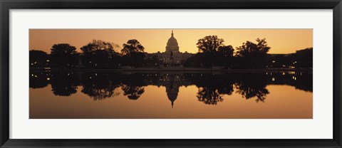 Framed Sepia Toned Capitol Building at Dusk, Washington DC Print