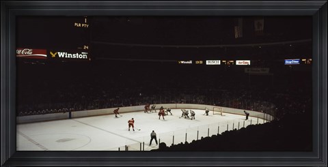 Framed Group of people playing ice hockey, Chicago, Illinois, USA Print