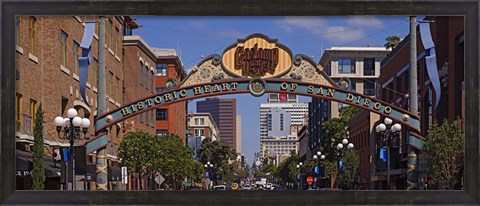 Framed Buildings in a city, Gaslamp Quarter, San Diego, California, USA Print