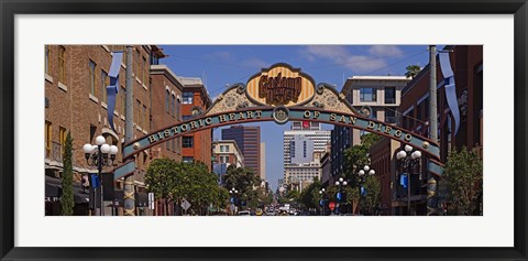 Framed Buildings in a city, Gaslamp Quarter, San Diego, California, USA Print