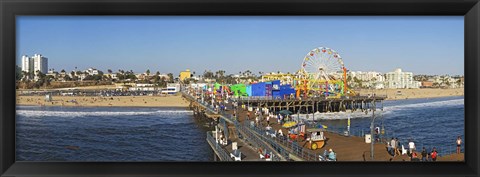 Framed Amusement park, Santa Monica Pier, Santa Monica, Los Angeles County, California, USA Print