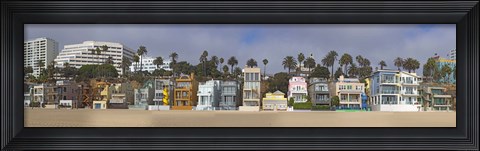 Framed Houses on the beach, Santa Monica, Los Angeles County, California, USA Print