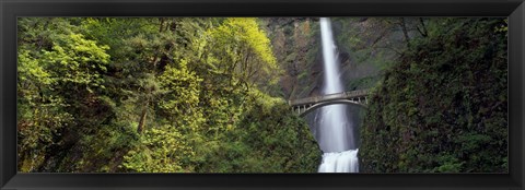 Framed Waterfall in a forest, Multnomah Falls, Columbia River Gorge, Portland, Multnomah County, Oregon, USA Print