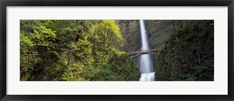 Framed Waterfall in a forest, Multnomah Falls, Columbia River Gorge, Portland, Multnomah County, Oregon, USA Print