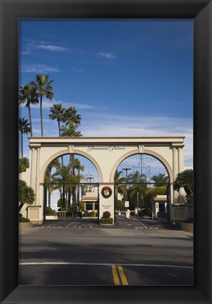 Framed Entrance gate to a studio, Paramount Studios, Melrose Avenue, Hollywood, Los Angeles, California, USA Print