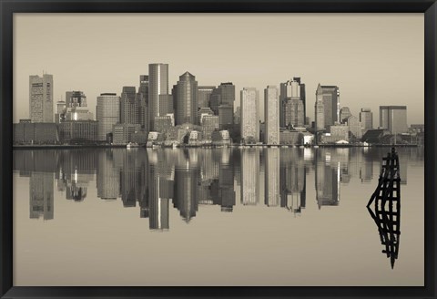 Framed Reflection of buildings in water, Boston, Massachusetts, USA Print