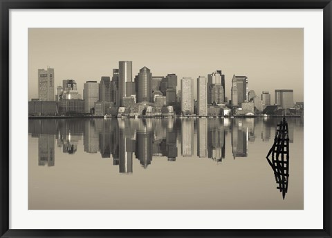 Framed Reflection of buildings in water, Boston, Massachusetts, USA Print