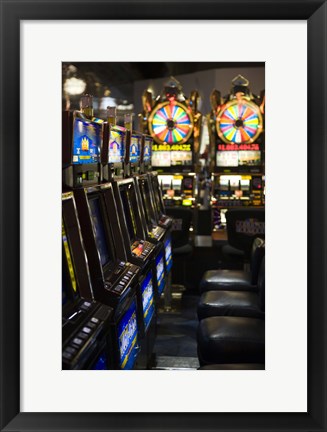 Framed Slot machines at an airport, McCarran International Airport, Las Vegas, Nevada, USA Print