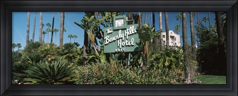 Framed Signboard of a hotel, Beverly Hills Hotel, Beverly Hills, Los Angeles County, California, USA Print