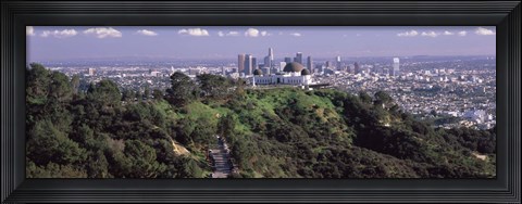 Framed Griffith Park Observatory and Los Angeles in the background, California Print