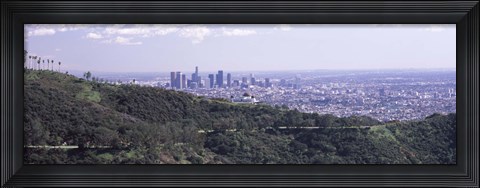 Framed Aerial view of Los Angeles from Griffith Park Observatory Print