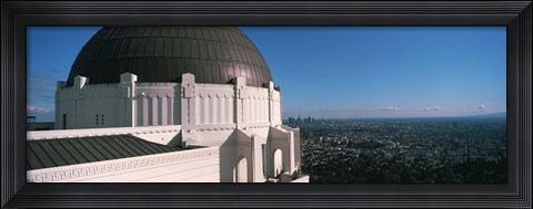 Framed Observatory with cityscape in the background, Griffith Park Observatory, Los Angeles, California, USA 2010 Print