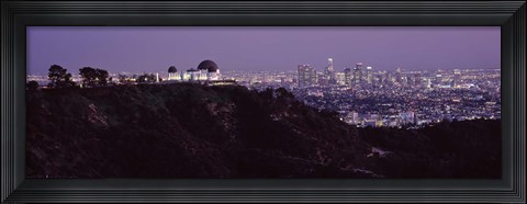 Framed Griffith Park Observatory and City, Los Angeles, California Print