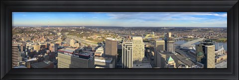 Framed Aerial view of a city, Cincinnati, Hamilton County, Ohio, USA 2010 Print