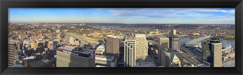 Framed Aerial view of a city, Cincinnati, Hamilton County, Ohio, USA 2010 Print