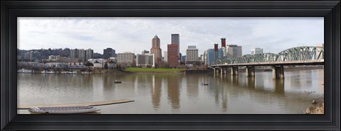 Framed Buildings at the waterfront, Willamette River, Portland, Multnomah County, Oregon, USA 2010 Print