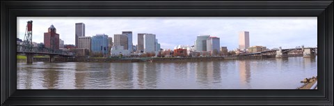 Framed Buildings at the waterfront, Portland, Multnomah County, Oregon, USA 2010 Print
