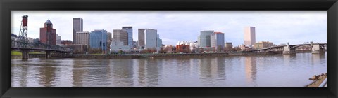 Framed Buildings at the waterfront, Portland, Multnomah County, Oregon, USA 2010 Print