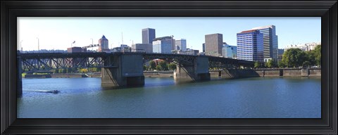 Framed Bridge across a river, Burnside Bridge, Willamette River, Portland, Multnomah County, Oregon, USA 2010 Print