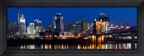 Framed Cincinnati, Ohio at Night Print