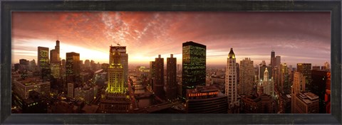 Framed Sunset cityscape Chicago IL USA Print