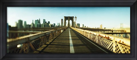 Framed City viewed from Brooklyn Bridge, Manhattan, New York City, New York State, USA Print