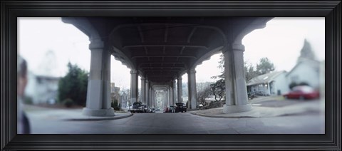Framed Low angle view of a bridge, Fremont Bridge, Fremont, Seattle, Washington State, USA Print