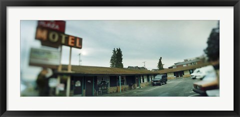 Framed Motel at the roadside, Aurora Avenue, Seattle, Washington State, USA Print