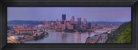 Framed City viewed from the West End at Sunset, Pittsburgh, Allegheny County, Pennsylvania, USA 2009 Print