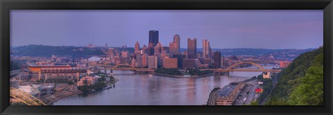 Framed City viewed from the West End at Sunset, Pittsburgh, Allegheny County, Pennsylvania, USA 2009 Print