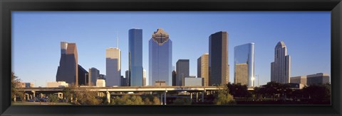 Framed Skyscrapers against blue sky, Houston, Texas, USA Print