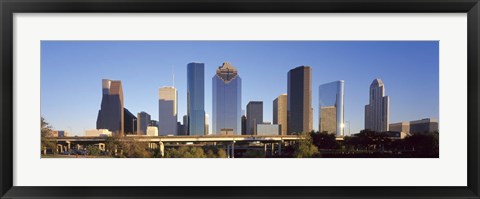 Framed Skyscrapers against blue sky, Houston, Texas, USA Print