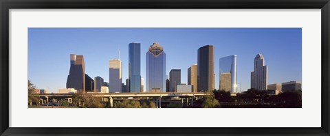 Framed Skyscrapers against blue sky, Houston, Texas, USA Print