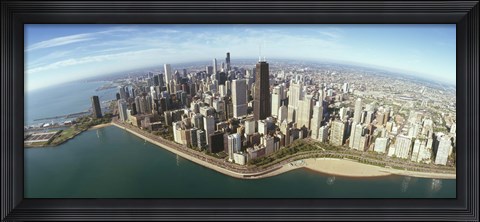 Framed Aerial view of Chicago from the lake, Cook County, Illinois, USA 2010 Print