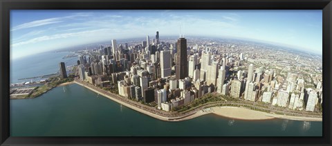 Framed Aerial view of Chicago from the lake, Cook County, Illinois, USA 2010 Print