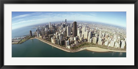 Framed Aerial view of Chicago from the lake, Cook County, Illinois, USA 2010 Print