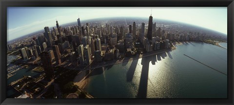 Framed Bird&#39;s eye view of Chicago, Cook County, Illinois, USA 2010 Print